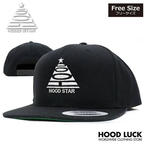 HOOD STAR キャップ フッドスター 帽子 ブランドロゴ フリーサイズ スナップバック ベースボールキャップ CAP スター 星 ピラミッド ブランド メンズ レディース