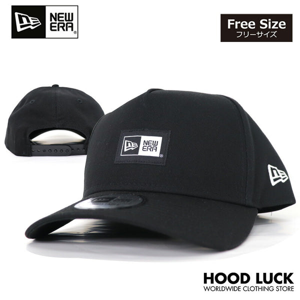 ニューエラ NEWERA キャップ 9FORTY A-Frame Basic Fabrics ウーブンパッチ ボックスロゴ ブラック 帽子 ニューエラー メンズ レディース