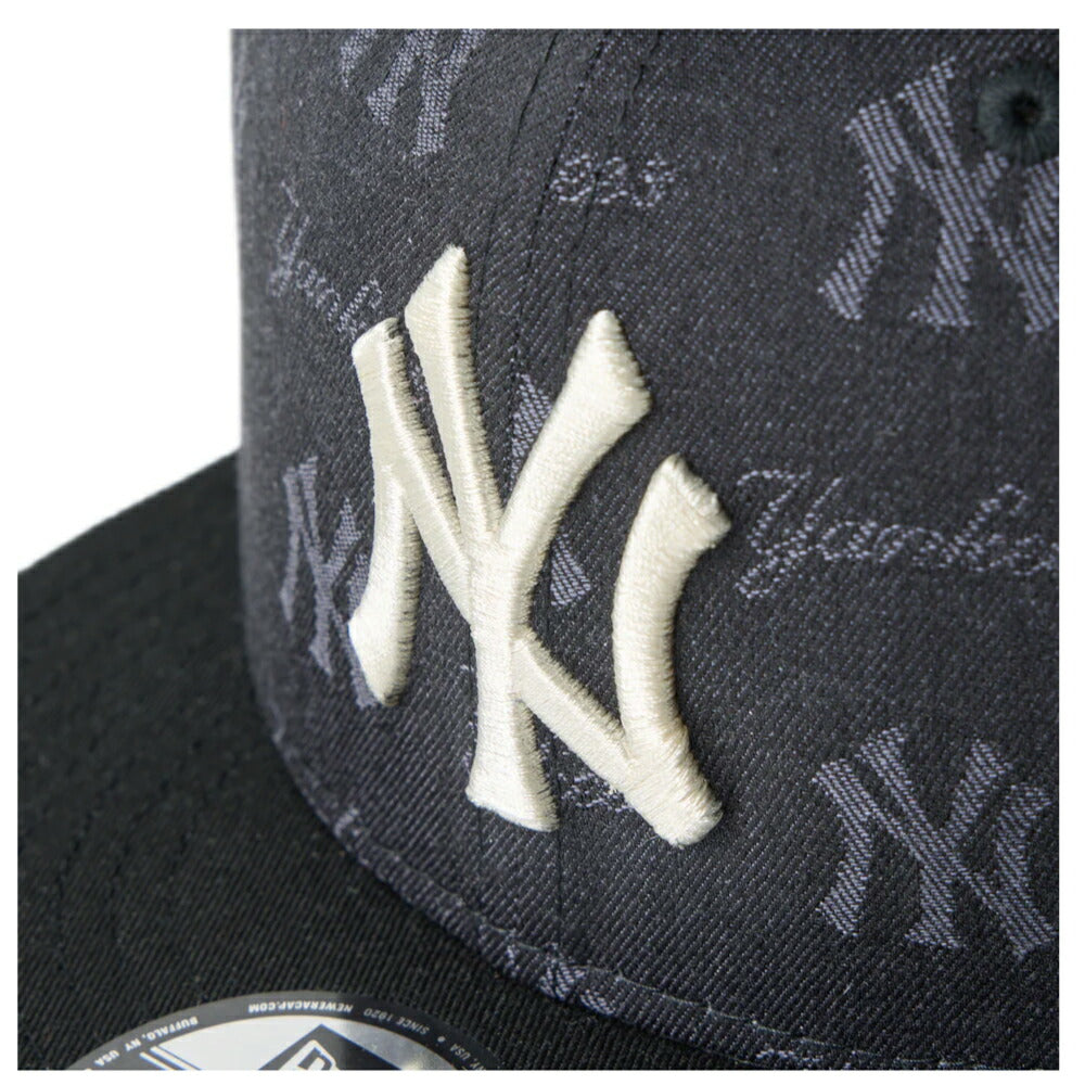 ニューエラ NEWERA キャップ 9FIFTY MLB ジャガード モノグラム Jacquard ニューヨーク・ヤンキース ブラック メンズ レディース 帽子 大きいサイズ 65cm