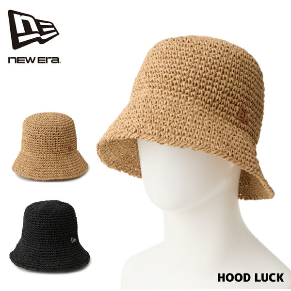 ニューエラ バケットハット 麦わら帽子 ストローハット バケハ ペーパーストロー NEWERA BUCKET01 SB PAPER 紫外線対策 UVカット メンズ レディース 大きいサイズ