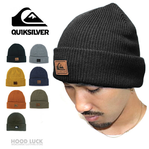 クイックシルバー ニット帽 QUIKSILVER ニットキャップ ロゴパッチ サファー サーフィン スキー スノ-ボード キャンプ アウトドア メンズ レディース