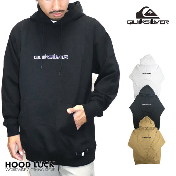 クイックシルバー パーカー QUIKSILVER OMNI EMBROIDERY HOODIE プルオーバー メンズ レディース 裏毛 シンプル ロゴ刺繍 サファー サーフィン スノーボード ベージュ