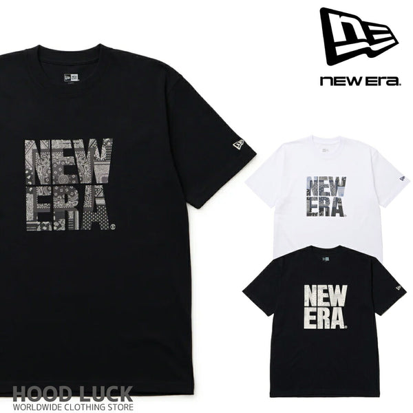 ニューエラ Tシャツ ペイズリー スクエアロゴ メンズ レディース NEW ERA コットン Tシャツ ベーシック ニューエラー シャツ 夏 定番 ロゴ 帽子 キャップ 半袖 夏