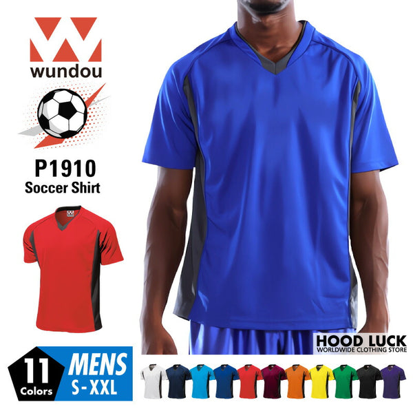 ドライ サッカー 半袖 Tシャツ 大人 メンズ WUNDOU 送料無料 ウンドウ P1910 ゲームシャツ 吸汗 速乾 練習着 部活 試合用 ユニフォーム フットサル ウェア ユース S-XXL 白 黒 オレンジ