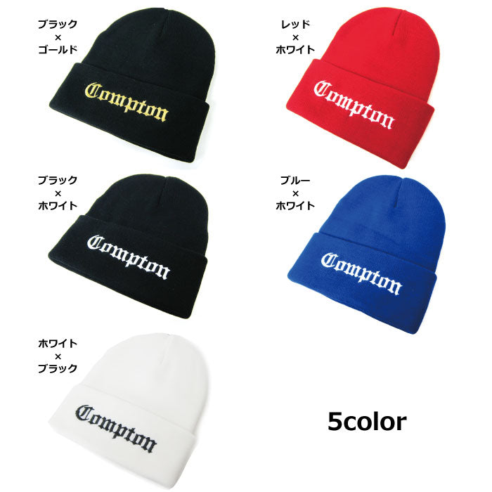ニット帽 オリジナル コンプトン COMPTON ニット帽 ニット フッドラック ヘッドウエア メンズ レディース ビーニー