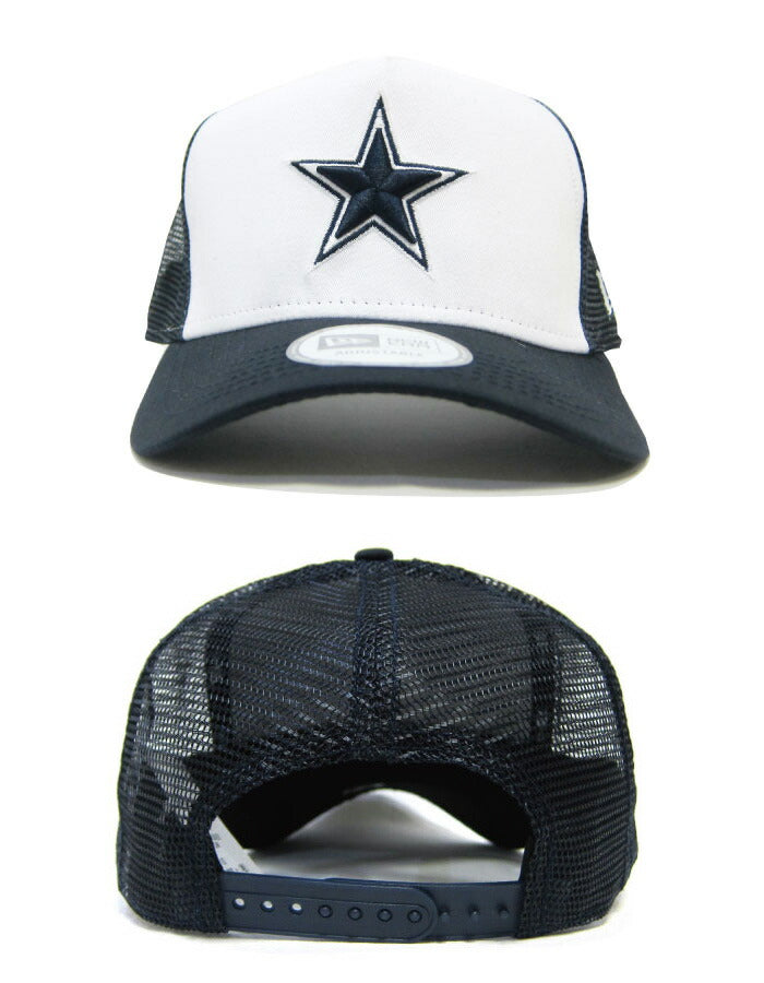 ニューエラ メッシュキャップ 星 ダラス・カウボーイズ【ネイビー×ホワイト】NEW ERA A-FRAME TRUCKER MESH CAP Dallas Cowboys ニューエラー