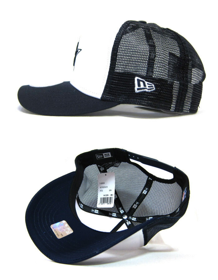 ニューエラ メッシュキャップ 星 ダラス・カウボーイズ【ネイビー×ホワイト】NEW ERA A-FRAME TRUCKER MESH CAP Dallas Cowboys ニューエラー