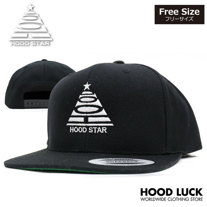 HOOD STAR キャップ フッドスター 帽子 ブランドロゴ フリーサイズ スナップバック ベースボールキャップ CAP スター 星 ピラミッド ブランド メンズ レディース