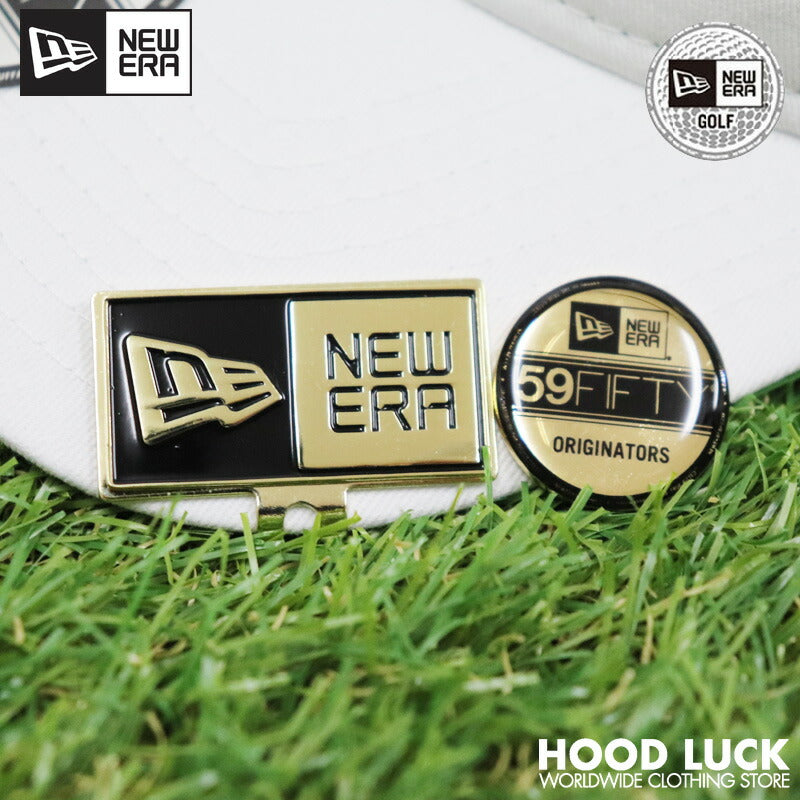 ニューエラ NEWERA ゴルフ GOLF ボールマーカー ゴルフマーカー マーカー ベーシックマーカー ボックスロゴ バイザーステッカー ゴールド おしゃれ