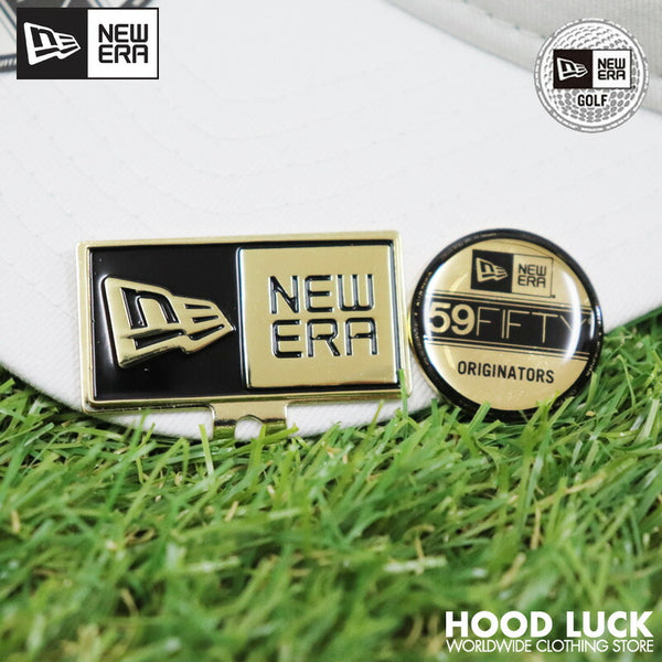 ニューエラ NEWERA ゴルフ GOLF ボールマーカー ゴルフマーカー マーカー ベーシックマーカー ボックスロゴ バイザーステッカー ゴールド おしゃれ