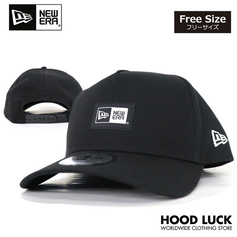 ニューエラ NEWERA キャップ 9FORTY A-Frame Basic Fabrics ウーブンパッチ ボックスロゴ ブラック 帽子 ニューエラー メンズ レディース