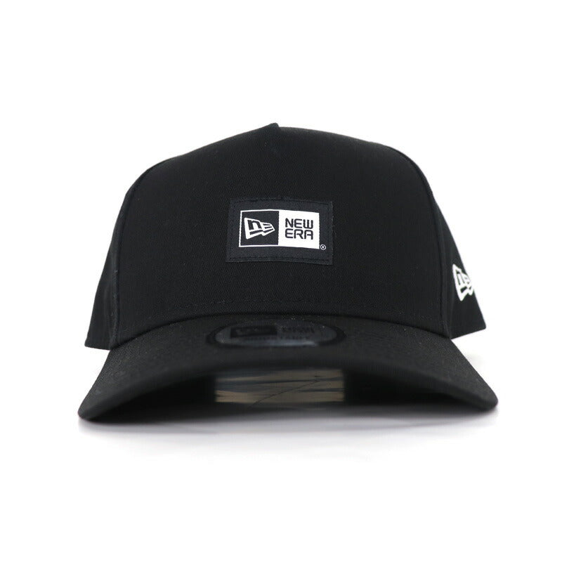 ニューエラ NEWERA キャップ 9FORTY A-Frame Basic Fabrics ウーブンパッチ ボックスロゴ ブラック 帽子 ニューエラー メンズ レディース