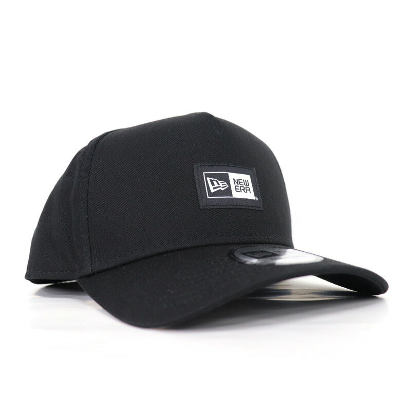ニューエラ NEWERA キャップ 9FORTY A-Frame Basic Fabrics ウーブンパッチ ボックスロゴ ブラック 帽子 ニューエラー メンズ レディース