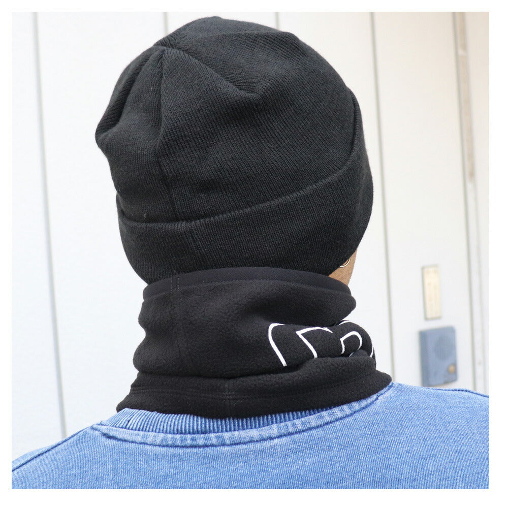 ニューエラ ネックウォーマー NEW ERA フリース ネックウォーマー フラッグロゴ アウトライン ブラック メンズ レディース 通勤 通学