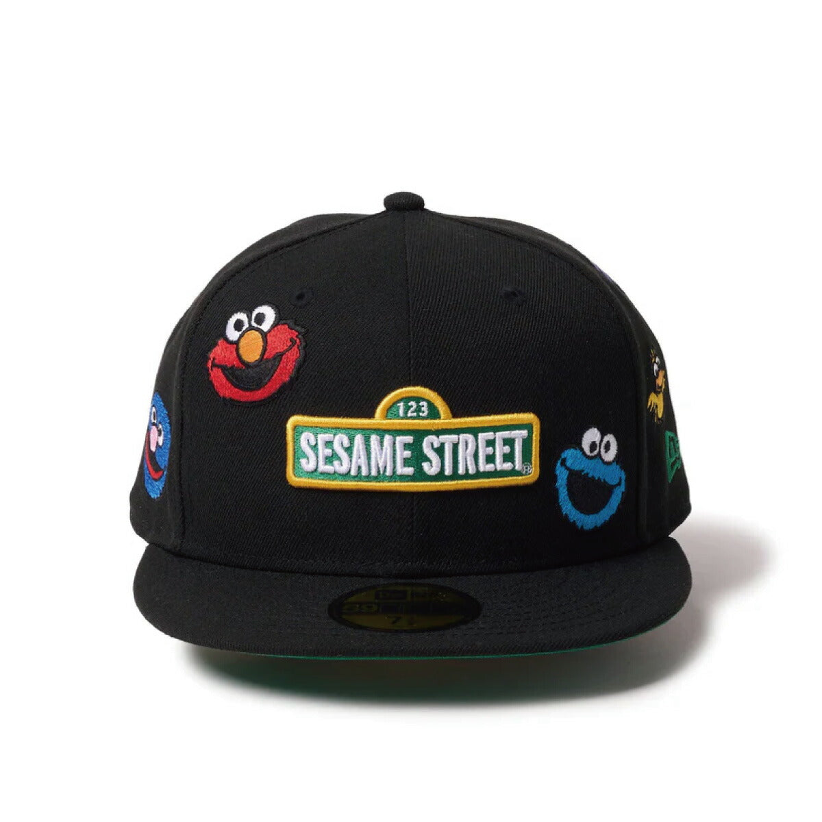 ニューエラ キャップ 59fifty コラボ SESAME STREET セサミストリート オールオーバー ブラック クッキーモンスター エルモ キャラクター メンズ レディース 帽子