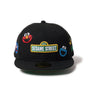 ニューエラ キャップ 59fifty コラボ SESAME STREET セサミストリート オールオーバー ブラック クッキーモンスター エルモ キャラクター メンズ レディース 帽子