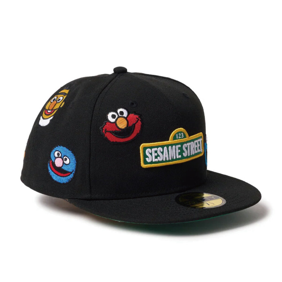 ニューエラ キャップ 59fifty コラボ SESAME STREET セサミストリート オールオーバー ブラック クッキーモンスター エルモ キャラクター メンズ レディース 帽子