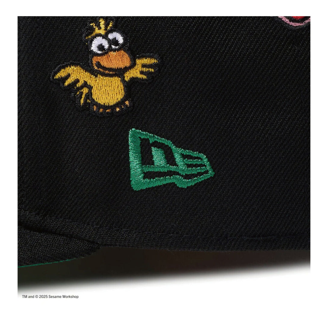 ニューエラ キャップ 59fifty コラボ SESAME STREET セサミストリート オールオーバー ブラック クッキーモンスター エルモ キャラクター メンズ レディース 帽子