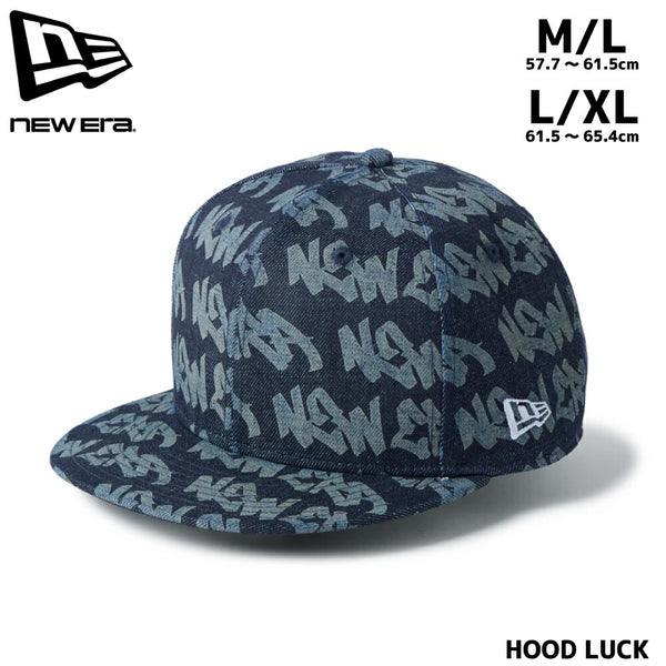 ニューエラ キャップ NEWERA ニューエラー 帽子 デニムキャップ タギング グラフィティー  9FIFTY Laser Burn Out ダークデニム メンズ レディース 大きいサイズ 65cm