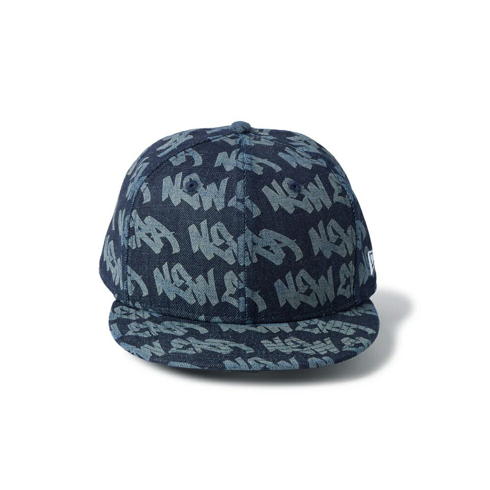 ニューエラ キャップ NEWERA ニューエラー 帽子 デニムキャップ タギング グラフィティー  9FIFTY Laser Burn Out ダークデニム メンズ レディース 大きいサイズ 65cm