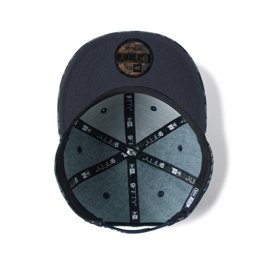 ニューエラ キャップ NEWERA ニューエラー 帽子 デニムキャップ タギング グラフィティー  9FIFTY Laser Burn Out ダークデニム メンズ レディース 大きいサイズ 65cm