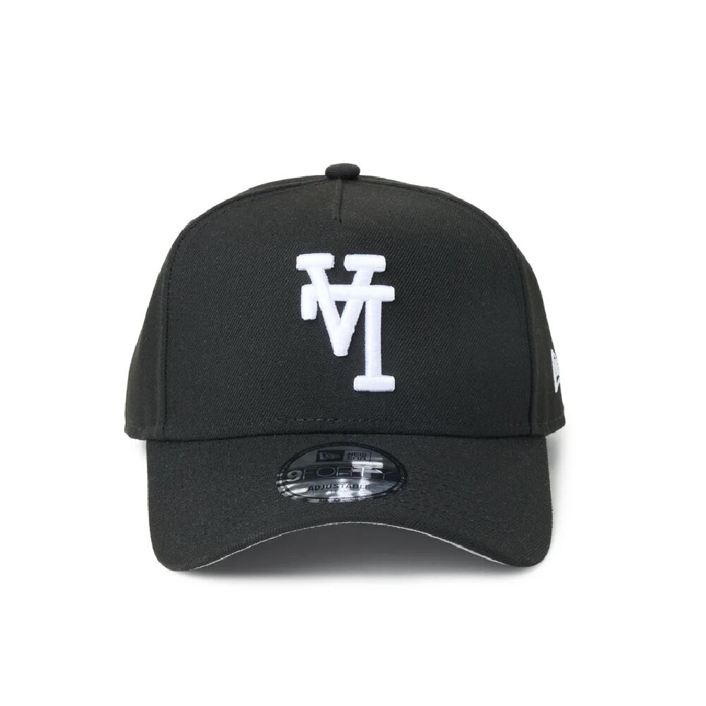 ニューエラ キャップ LA 逆ロゴ 逆さま 9FORTY A-Frame MLB Upside Down ロサンゼルス・ドジャース ブラック メンズ レディース 刺繍ロゴ