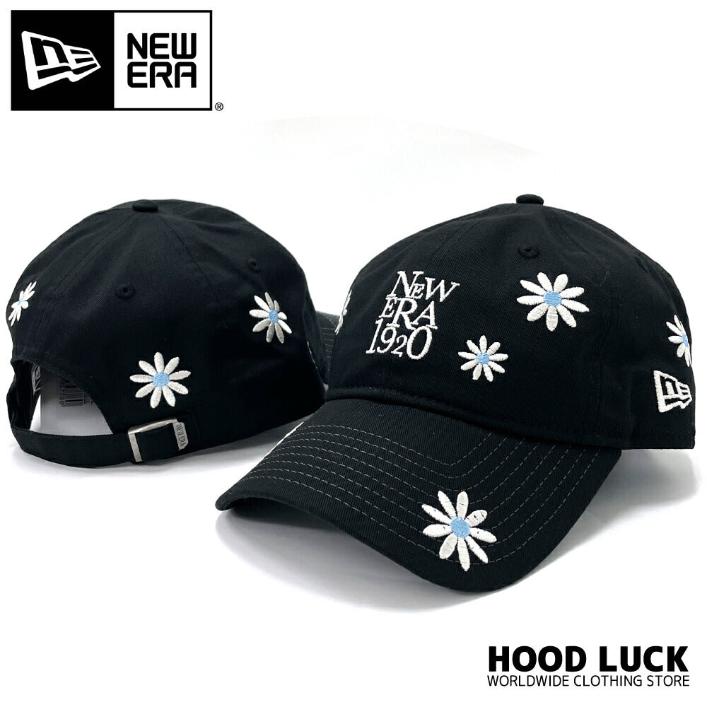 ニューエラ 9TWENTY 花柄 刺繍 ローキャップ Flower ブラック 黒 メンズ レディース