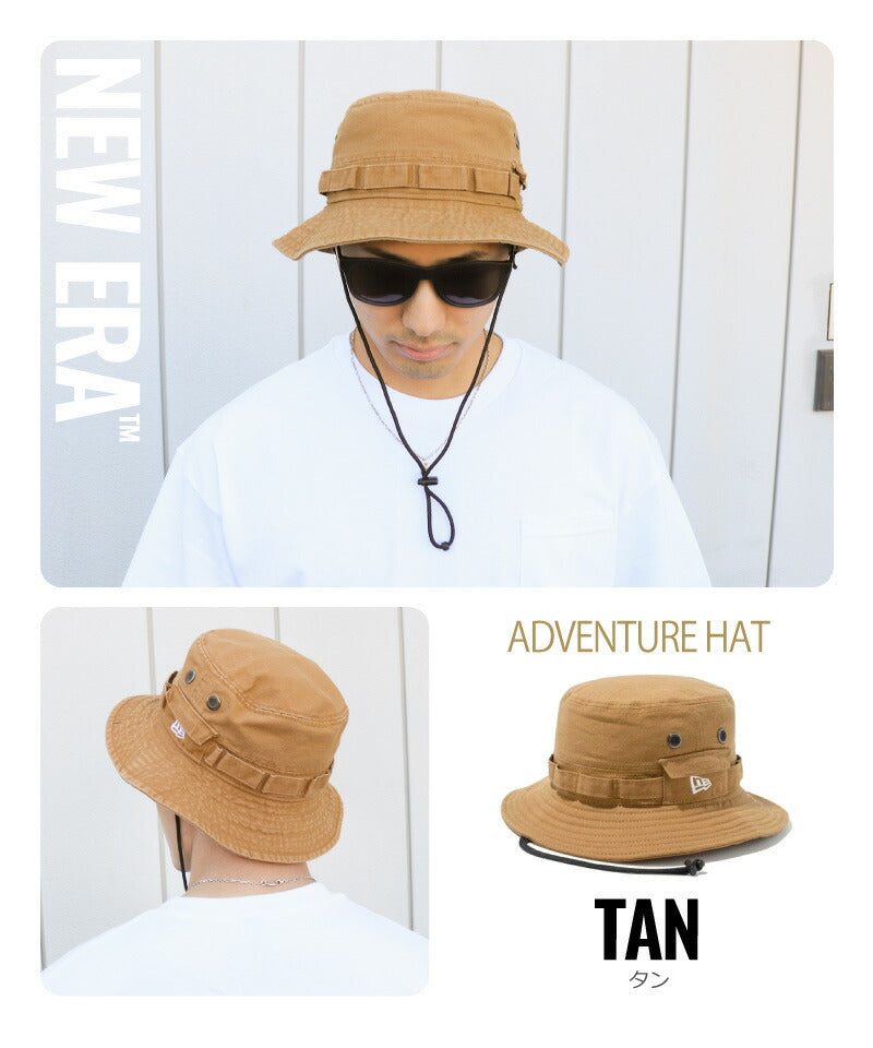 ニューエラ バケットハット NEWERA ダックドコットン アドベンチャー adventure バケハ メンズ レディース サファリハット キャンプ ファッション つば広 アウトドア 魚釣り バス釣り アウトドア キャンプ