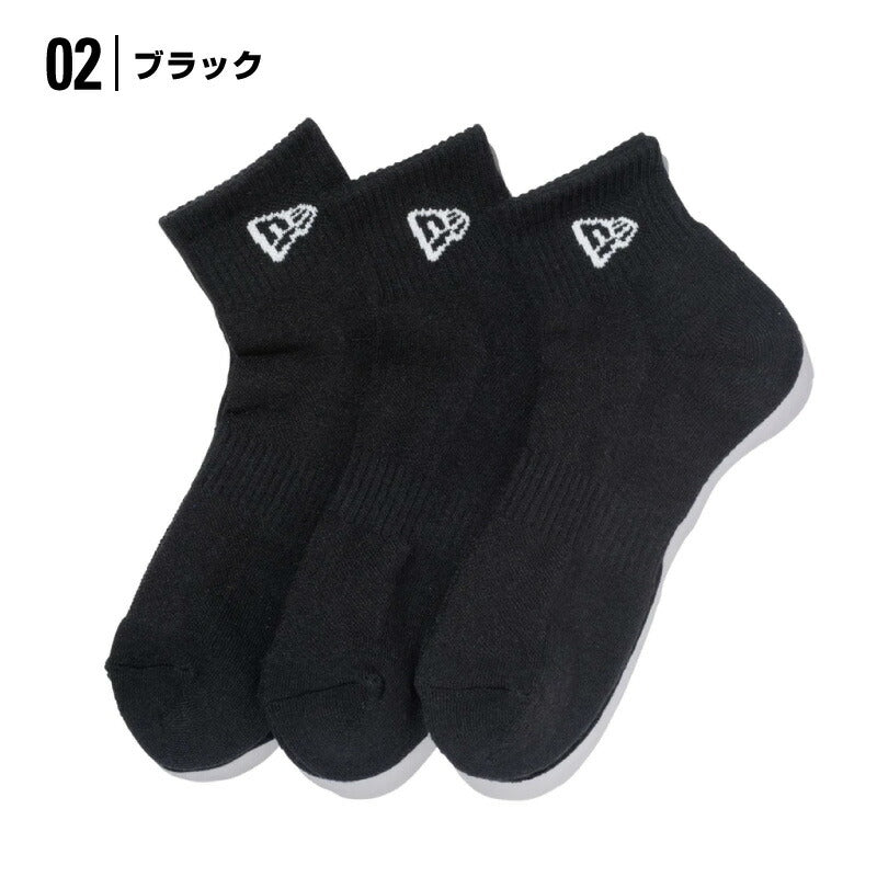 ニューエラ 靴下 ソックス newera socks 靴した 3枚セット アンクルソックス アンクル ankle ワンポイント シンプル くるぶし 学校 会社 スポーツ ジョギング テニス メンズ レディース