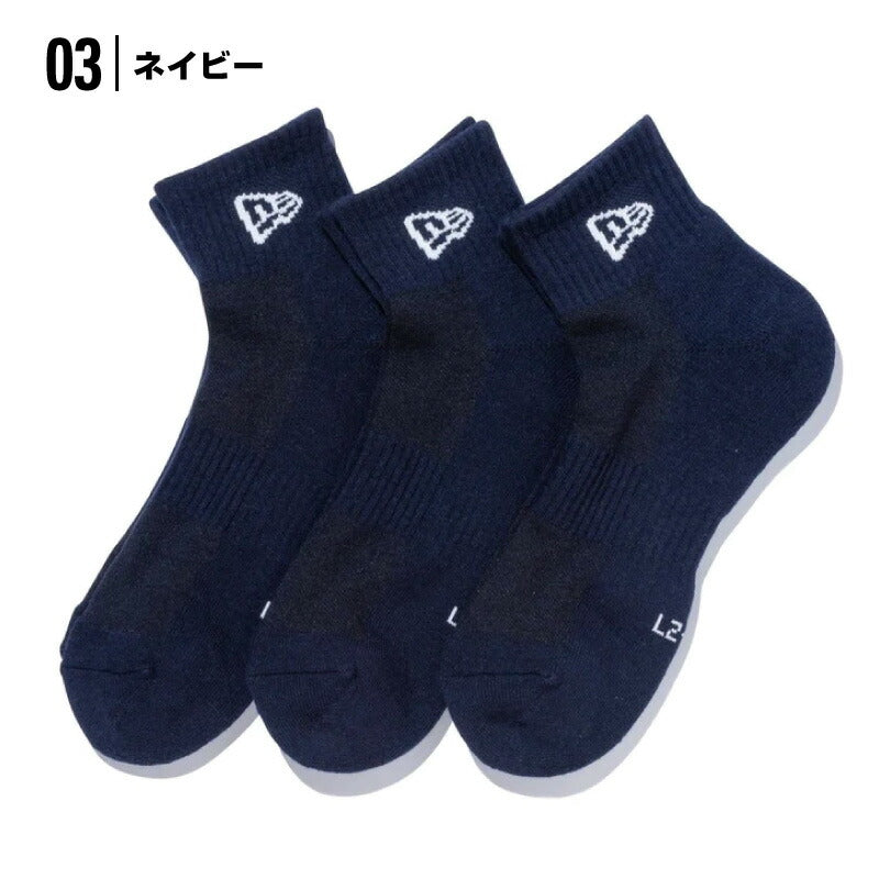 ニューエラ 靴下 ソックス newera socks 靴した 3枚セット アンクルソックス アンクル ankle ワンポイント シンプル くるぶし 学校 会社 スポーツ ジョギング テニス メンズ レディース