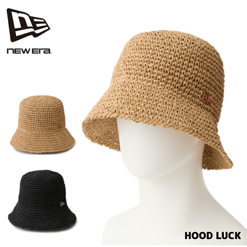 ニューエラ バケットハット 麦わら帽子 ストローハット バケハ ペーパーストロー NEWERA  BUCKET01 SB PAPER 紫外線対策 UVカット メンズ レディース 大きいサイズ