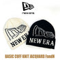 ニューエラ ニット帽 メンズ レディース ベーシック カフニット ジャガード JACQUARD FandN NEW ERA ロゴ ブラック黒 ブランド スノー 防寒 デカロゴ