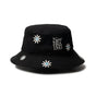 ニューエラ バケットハット 01 花柄 フラワー 黒 NEWERA バケツハット サファリハット コード無し メンズ レディース キャンプ アウトドア ブラック UV対策 Flower Embroidery
