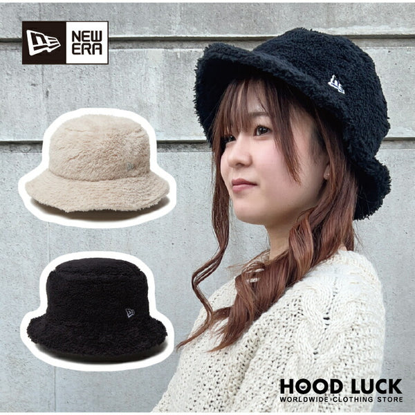 ニューエラ NEWERA ミンクファー フリース バケットハット 01 ボア バケツハット サファリハット コード無し 冬用 温かい帽子 メンズ レディース カップル ペア お揃い