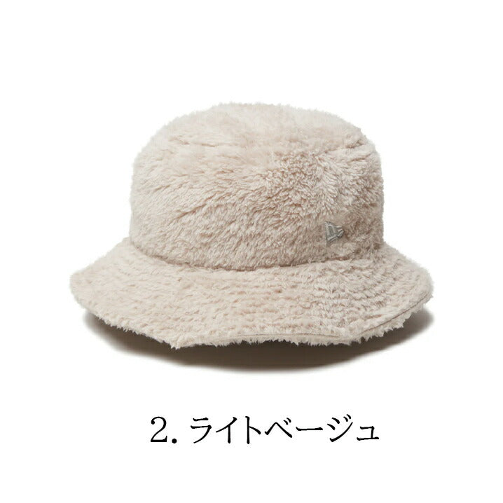 ニューエラ NEWERA ミンクファー フリース バケットハット 01 ボア バケツハット サファリハット コード無し 冬用 温かい帽子 メンズ レディース カップル ペア お揃い