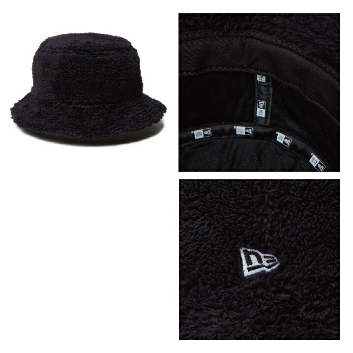 ニューエラ NEWERA ミンクファー フリース バケットハット 01 ボア バケツハット サファリハット コード無し 冬用 温かい帽子 メンズ レディース カップル ペア お揃い