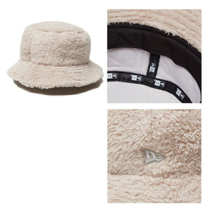 ニューエラ NEWERA ミンクファー フリース バケットハット 01 ボア バケツハット サファリハット コード無し 冬用 温かい帽子 メンズ レディース カップル ペア お揃い