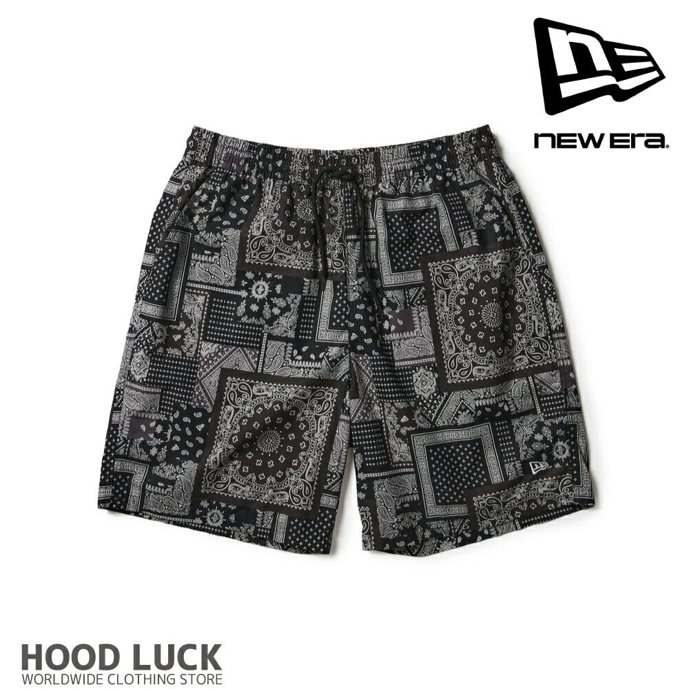 ニューエラ ハーフパンツ NEW ERA イージー ショートパンツ Oriental Paisley ブラック メンズ レディース