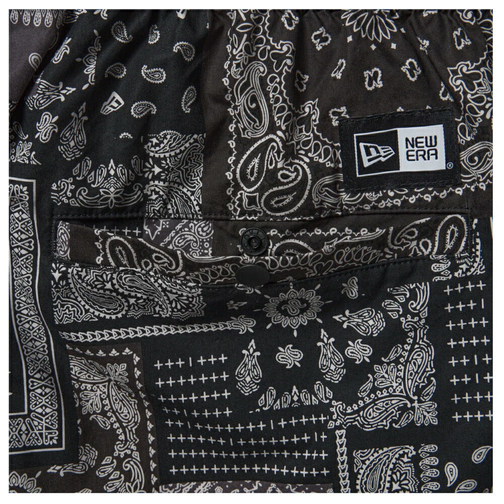 ニューエラ ハーフパンツ NEW ERA イージー ショートパンツ Oriental Paisley ブラック メンズ レディース