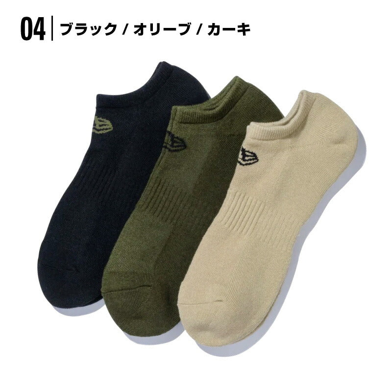 ニューエラ 靴下 ソックス newera socks 3枚パック ワンポイント くるぶし シンプル ショートソックス 靴した メンズ レディース スポーツ カジュアル フラッグロゴ