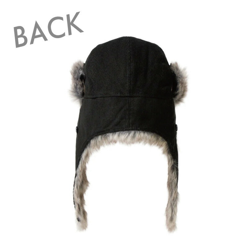 ニューエラ キャップ newera トラッパー 帽子 コーデュロイ ブラック フライトキャップ ぼうし 防寒 ボア ファー もこもこ 黒 防寒 スノーボード スキー メンズ レディース 冬 スポーツ