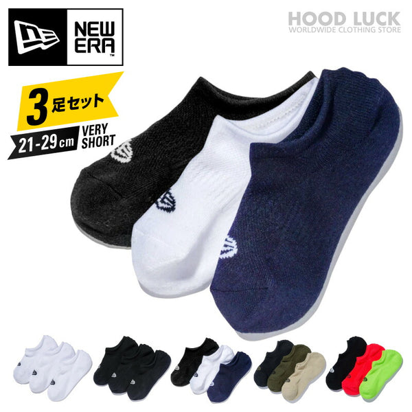 ニューエラ 靴下 newera 靴した ベリーショート ソックス 3色パック マルチ 見えない靴下 短い シンプル ワンポイント スポーツ カジュアル 短ソックス メンズ レディース キッズ 子供 21cm 23cm 25cm 27cm 29cm