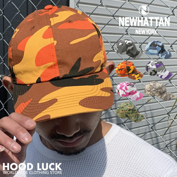 ニューハッタン キャップ ローキャップ 迷彩 カモフラ柄 6パネルキャップ コットンキャップ NEWHATTAN 帽子 メンズ レディース 人気