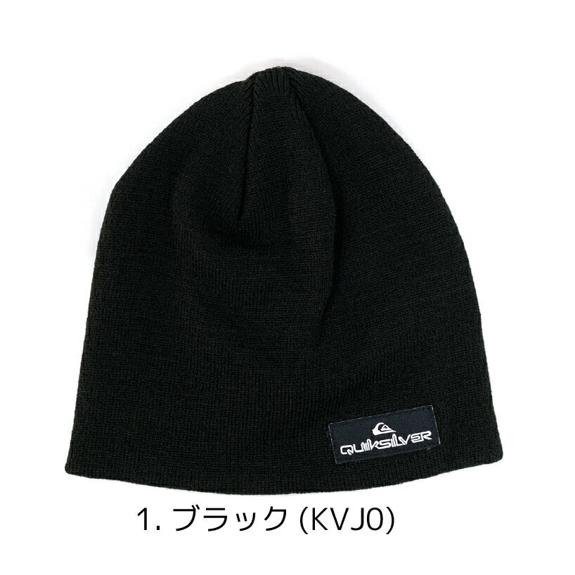 クイックシルバー Quiksilver CUSHY スカルニット帽 ロゴパッチ メンズ レディース 冬 秋 ニットキャップ スキー スノーボード シングル 帽子 ブランド ニットキャップ