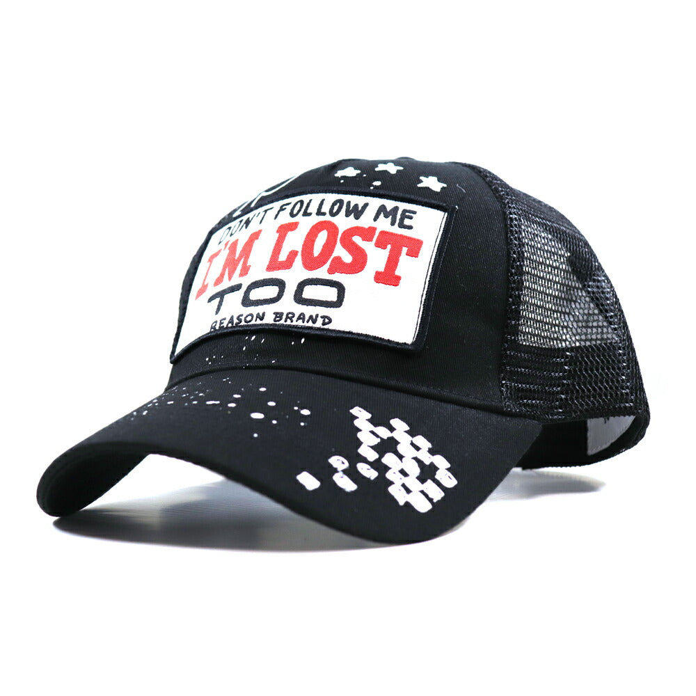 リーズンクロージング Reason Clothing メッシュキャップ im lost too スター キャップ フリーサイズ 帽子 メッシュ 大きいサイズ バイカー ライダー アジャスタベルト
