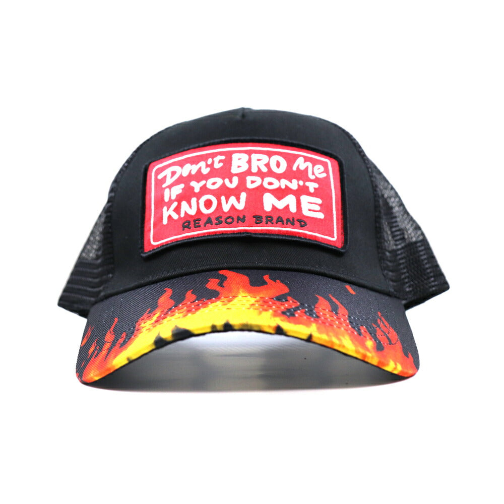 リーズンクロージング Reason Clothing メッシュキャップ ファイアー ワッペン キャップ フリーサイズ 帽子 メッシュ 大きいサイズ バイカー ライダー アジャスタベルト