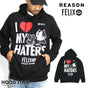 REASON FELIX コラボ パーカー スウェットブラック キャラクターコラボ ブラック ローライダー カジュアル HIPHOP メンズ レディース