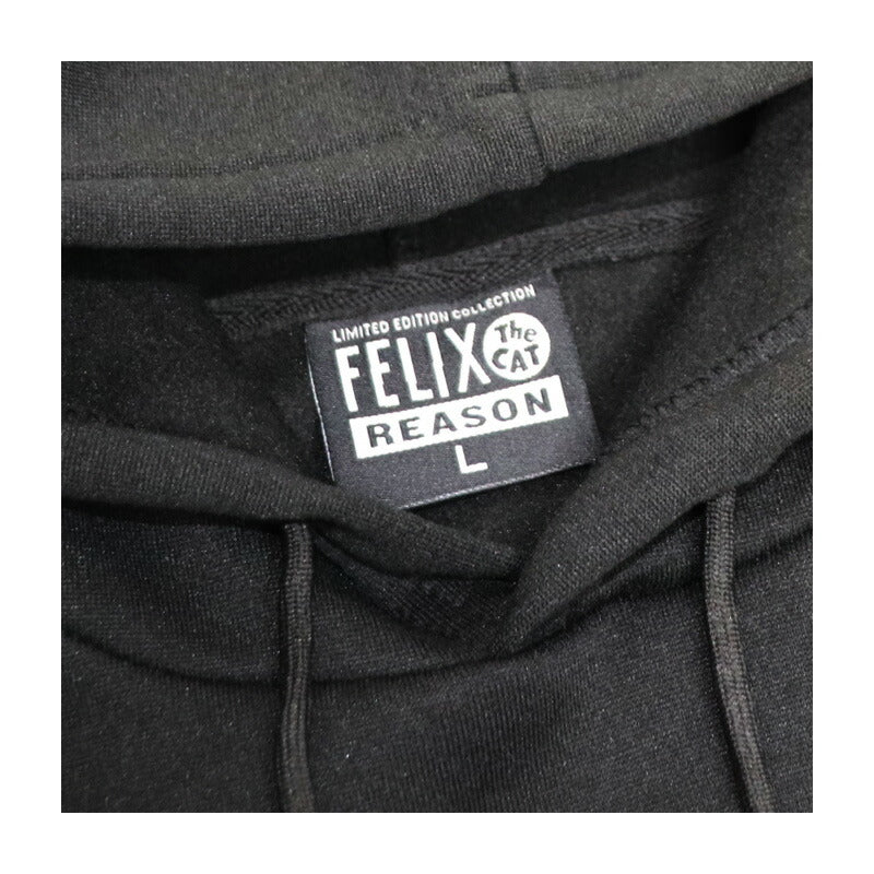 REASON FELIX コラボ パーカー スウェットブラック キャラクターコラボ ブラック ローライダー カジュアル HIPHOP メンズ レディース