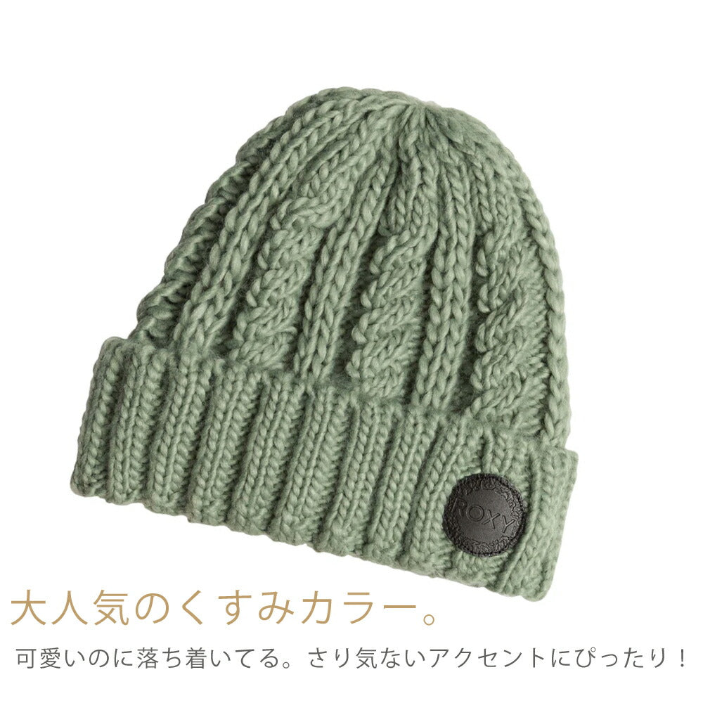 ロキシー ニット帽 ニットキャップ ハーフフリースライナー付き Roxy TRAM BEANIE レディース 女の子 スキー スノーボード かわいい ざっくり編み リブ編 冬 雪山