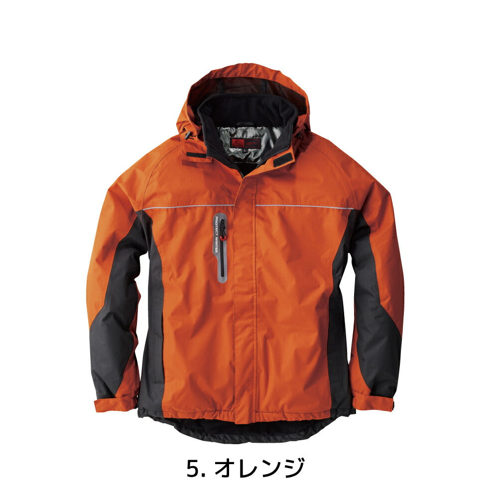 防寒 ジャケット ドカジャン ブルゾン 作業着 SOWA 桑和 防水 ブルゾン アウター 建設業 警備員 防寒着 冬用 メンズ レディース 小さいサイズ 大きいサイズ フード付きブラック オレンジ ネイビー 黒 SS～8L